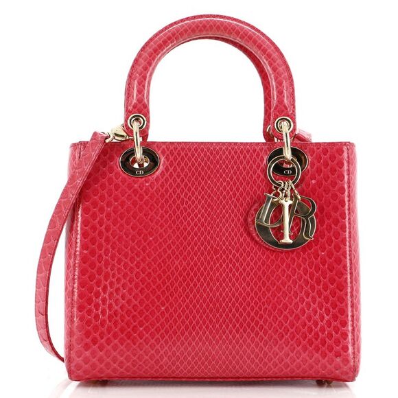 Dior | Bags | Christian Dior Lady Dior Bag Python Medium Pink | Poshmark